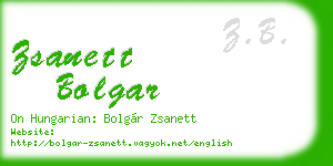 zsanett bolgar business card